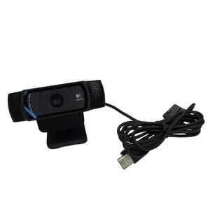 Logitech V-U0028 USB Webcam HD 1080p Carl Zeiss Tessar Lens Black
